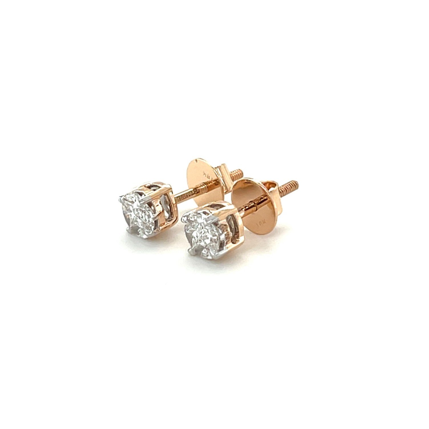 Celestial Round-Cut Diamond Stud Earrings in Cluster Setting